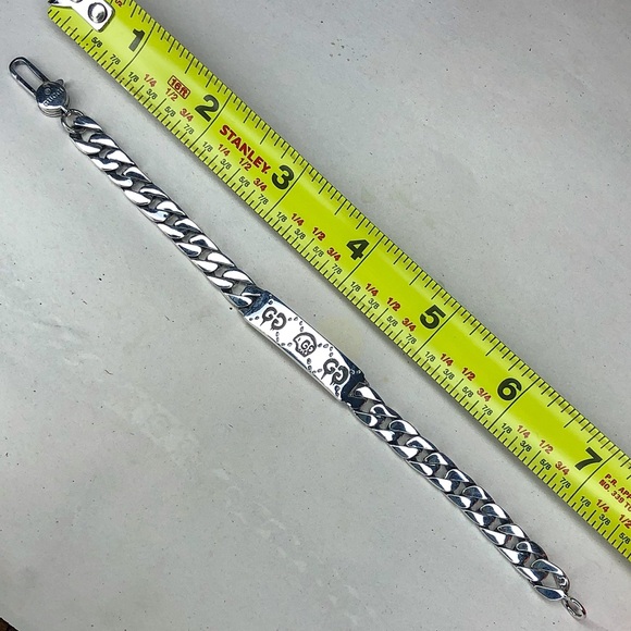 GUCCI Ghost GG Chain Link Sterling Silver 925 Bracelet Sz 20 NIB - Picture 13 of 17